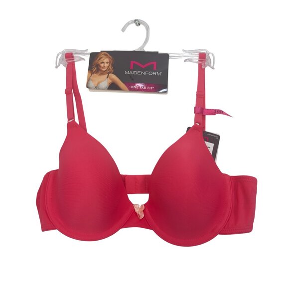 Maidenform Women One Fab Fit T-Shirt Bra SZ 36B Pink Coral Classic - Picture 2 of 8